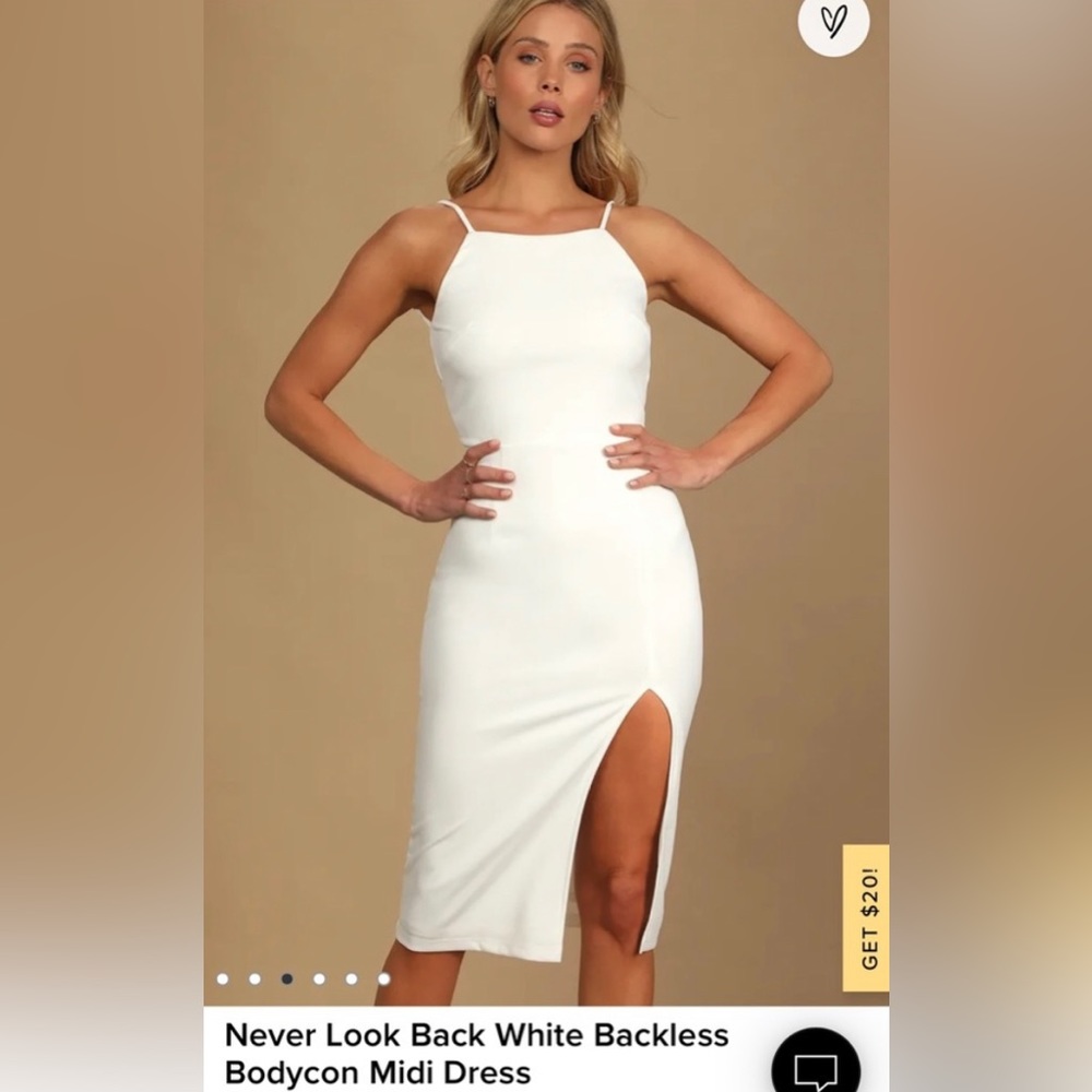Lulus White Backless Midi Dress